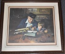 David Shepherd signed limited edition (24/850) print Grandpa's Workshop, 58 x 68cm, in wooden frame