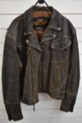 Vintage Harley Davidson leather motorcycle jacket, size M