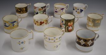 Eleven 18th/19thC Derby and Bloor Derby coffee cans