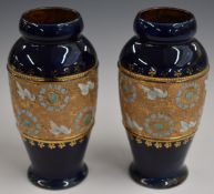 Pair of Royal Doulton Slaters Ware vases, H16cm