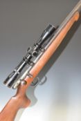 BSA .22 bolt-action rifle with semi-pistol grip, Nikko Stirling Special 4x32 scope and 22.5 inch
