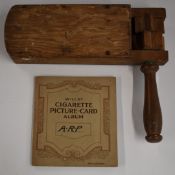 British WW2 ARP gas alarm rattle by BAE Ltd, together with an ARP Wills's Cigarettes picture card