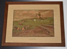 Pair of Lionel Edwards hunting prints The Hare 'Her path the timid Hare forsakes, There pants awhile