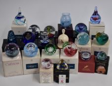 Nineteen Caithness and Perthshire glass paperweights including Nova, Polka Myriad etc, all in