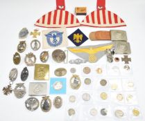 Replica German Nazi metal badges and buckles etc
