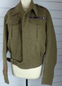 WW2 Home Guard battle dress tunic dated 1940 by L & I Reece, with Major rank shoulder badges, GLS