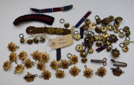 Collection of rank insignia including gilt examples for the Coldstream Guards, together with buttons