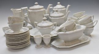 Approximately seventy pieces of Rosenthal relief moulded teaware decorated in the Maria pattern