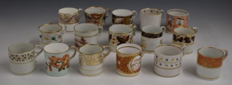 Sixteen 18th/19thC coffee cans including Barr / Flight Barr & Barr, Worcester, Grainger and a