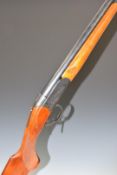Baikal IJ-18E 12 bore single barrelled shotgun with engraved animal scenes to the lock, chequered