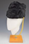 British Army Royal Gloucestershire Hussars fur busby, Trp B Lewis size 7¼ to interior labels.