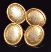 Victorian pair of yellow metal cufflinks, 6.7g