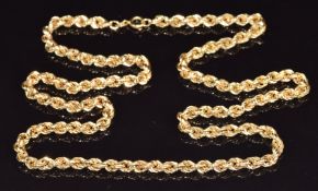 A 9ct gold rope twist necklace, 12.8g