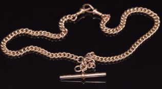 A 9ct rose gold double Albert/ watch chain, 34.2g