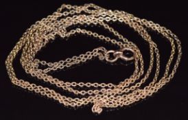 A 9ct rose gold guard chain made up of oval links, 21.2g