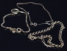 Three 9ct gold bracelets, 4.7g