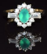 A 9ct gold ring set with paste, size M, 2.7g