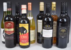 Ten bottles of wine including Boynton Estate 2010, 750ml, 14% vol, Lindemans 2014 750ml, 13.5%,