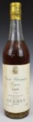 Averys Grande Champagne Cognac 1906 vintage, bottled in June 1974, 65% proof