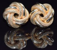 A pair of 18ct gold knot earrings, 3.7g