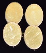 A pair of 9ct gold cufflinks, London 1921, 9g