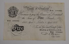 Beale 3rd April 1950 white £5 note