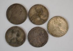 Five Maria Theresa thalers