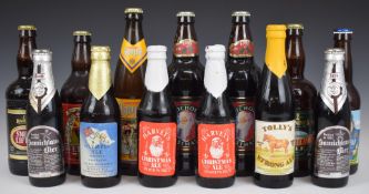 Thirteen bottles of specialist/commemorative beers including 1984 Olympic ale, Harvey's Christmas