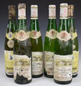 Six bottles of German white wine Brauneberger Juffer Spatlese Mosel 1976 and Bernkasteler
