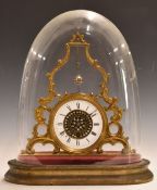 Brevette of Paris 19thC exhibition mystery clock, the pierced dial centre with Roman enamelled