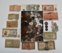 A collection of UK and overseas coinage, William III 1700 onwards, includes small silver content