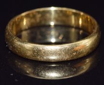 A 22ct gold wedding band/ ring, size L, 3.6g