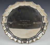 American silver tray with shaped edge, marked Reed & Barton Sterling, diameter 30.5cm, weight 686g