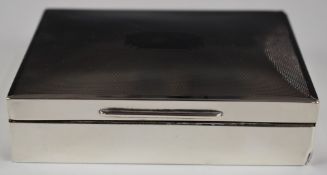 Mappin & Webb George VI hallmarked silver cigarette box, Birmingham 1940, width 11.5cm