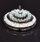 A 9ct white gold pendant set with alexandrite and diamonds, 4.1g