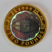 1999 Rugby World Cup hologram £2 Piedfort coin