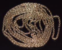 Victorian 9ct gold guard chain made up of double oval links, 32g