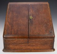 Late 19th/20thC stationery box with filled interior, perpetual calendar, removable writing file