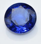 A loose round cut sapphire measuring approximately 1.51cts