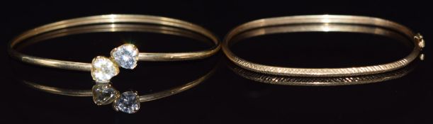 Two 9ct gold bangles, 7.6g