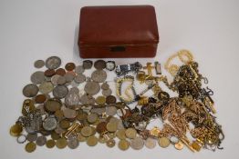 A collection of jewellery including Toledo, silver ring, silver necklace, bracelet, silver ingot,