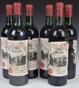 Four Clos René Pomerol 1975 together with a 1982 bottle, and one other with part label (6)