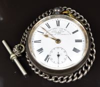 Kendall & Dent of London The 'National' English Lever hallmarked silver open faced pocket watch with