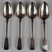 William IV set of three fiddle pattern hallmarked silver table spoons, London 1836, maker Joseph &