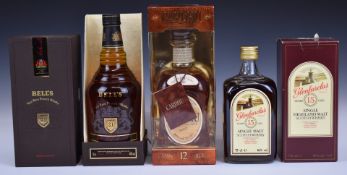 Three bottles of whisky including Bell's Very Rare 21 Year Old Scotch Whisky  75cl, 40% vol and