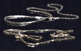 Two 9ct gold chains/ necklaces, 3.7g