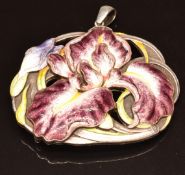 Arthur & Bond of Yokohama silver pendant set with enamel