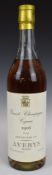 Averys Grande Champagne Cognac 1906 vintage, bottled in June 1974, 65% proof