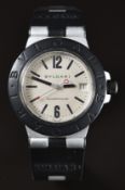 Bulgari Diagono Aluminium gentleman's automatic wristwatch ref. AL 38 TA with date aperture, black