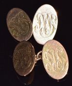 A pair of 9ct gold cufflinks, 6.1g